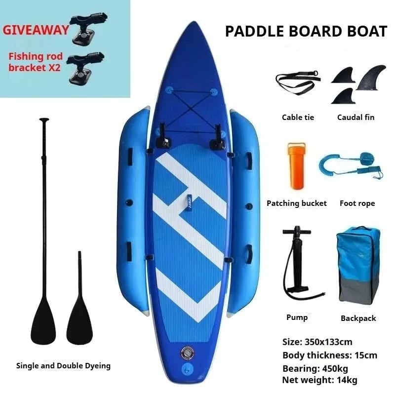 Fishing Kayak Rod Holder - Aufblasbares SUP-Kajak-Angelboard, Doppelschichtiges Anti-Rollover-Design, EVA-Deck &