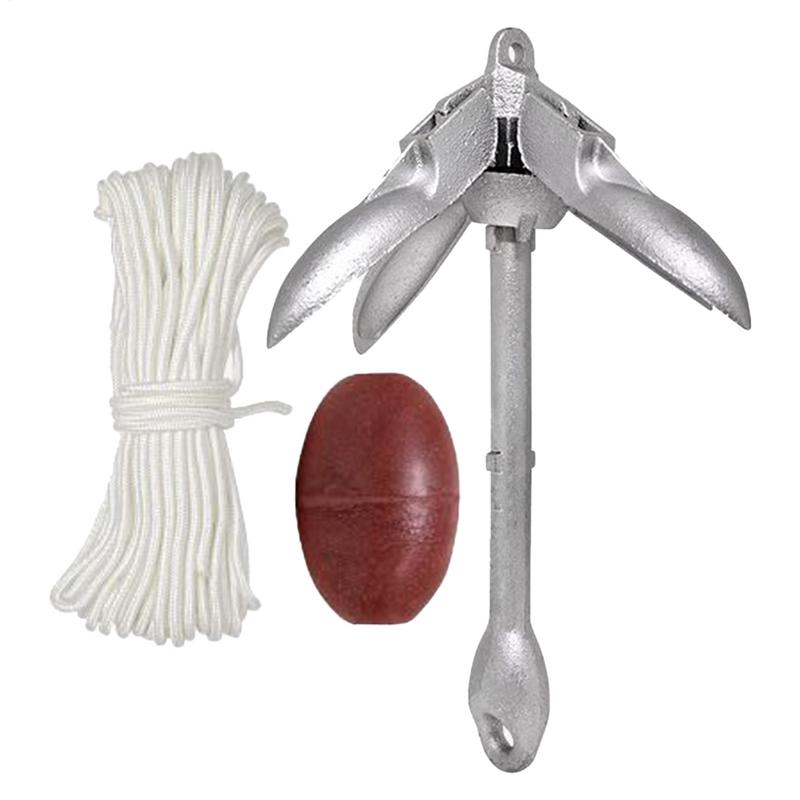 Fishing Kayak Anchor - Kanu-Verankerungsboot-Ankerungssystem-Set, zusammenklappbar, robust, wiederaufladbares Bootszubehör für