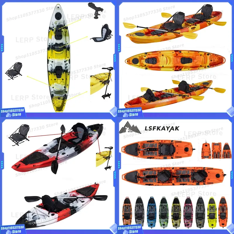 Fishing Kayak Sit In - 2-Personen-Kajak aus Kunststoff mit festem Sitzen