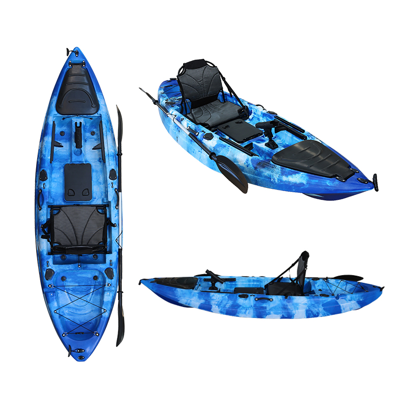 Fishing Kayak Pedal Drive - Einsitzer-Angelpedal-Kajak LLDPE Kunststoff-Seekajak mit Fußpedalantrieb Ein-Personen-Kajak